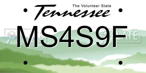 MS4S9F Tennessee License Plate