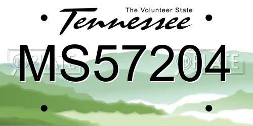 MS57204 Tennessee License Plate