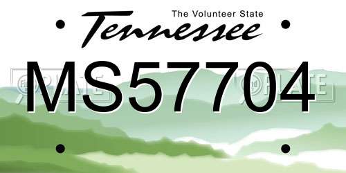 MS57704 Tennessee License Plate