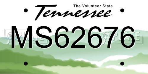 MS62676 Tennessee License Plate