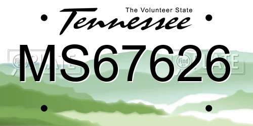 MS67626 Tennessee License Plate