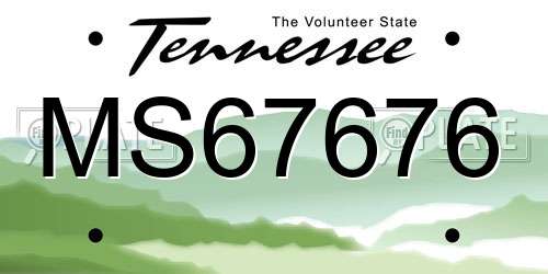 MS67676 Tennessee License Plate