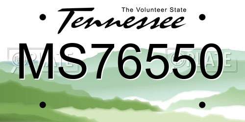 MS76550 Tennessee License Plate