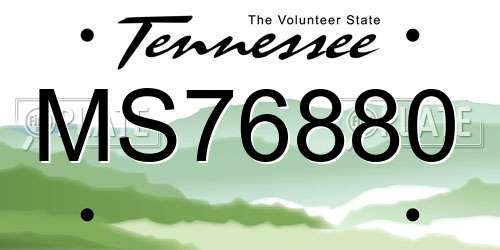 MS76880 Tennessee License Plate