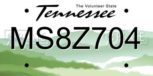 MS8Z704 Tennessee License Plate