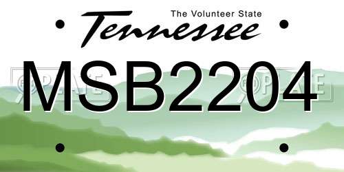 MSB2204 Tennessee License Plate