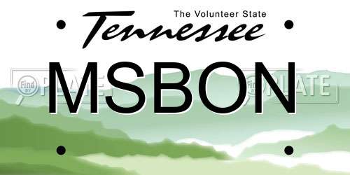 MSBON Tennessee License Plate