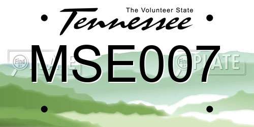 MSE007 Tennessee License Plate