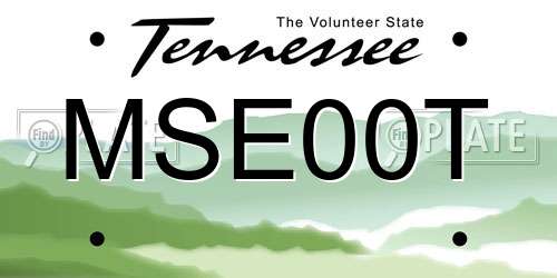 MSE00T Tennessee License Plate
