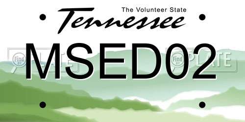 MSED02 Tennessee License Plate