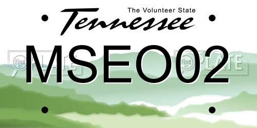 MSEO02 Tennessee License Plate