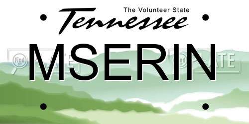 MSERIN Tennessee License Plate