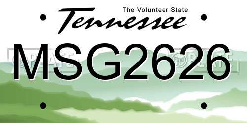 MSG2626 Tennessee License Plate
