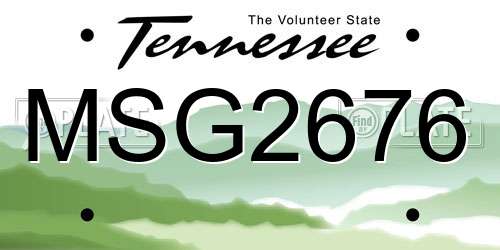 MSG2676 Tennessee License Plate