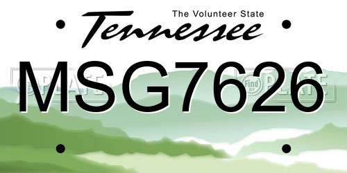 MSG7626 Tennessee License Plate