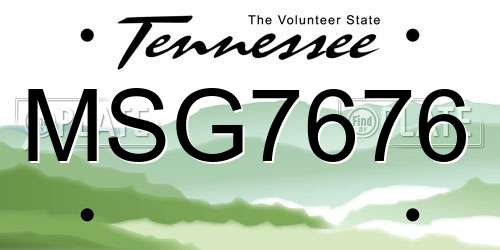 MSG7676 Tennessee License Plate