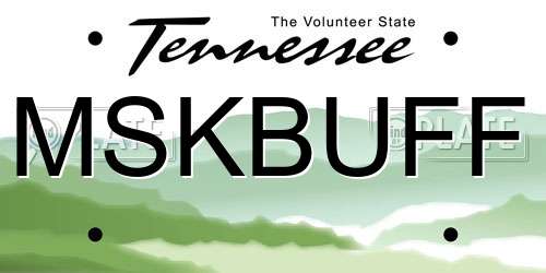 MSKBUFF Tennessee License Plate