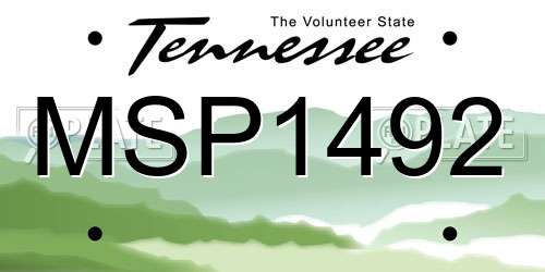 MSP1492 Tennessee License Plate