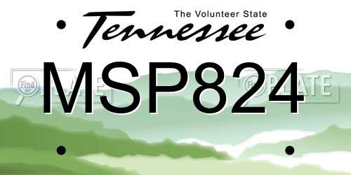 MSP824 Tennessee License Plate