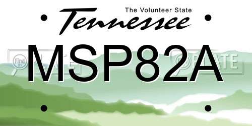 MSP82A Tennessee License Plate