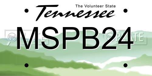 MSPB24 Tennessee License Plate