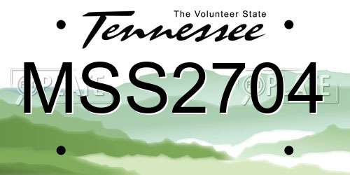 MSS2704 Tennessee License Plate