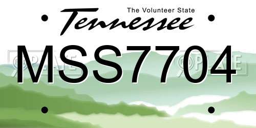 MSS7704 Tennessee License Plate