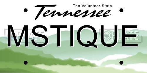 MSTIQUE Tennessee License Plate