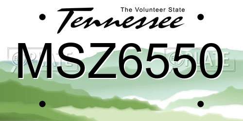 MSZ6550 Tennessee License Plate