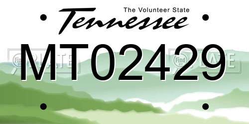 MT02429 Tennessee License Plate