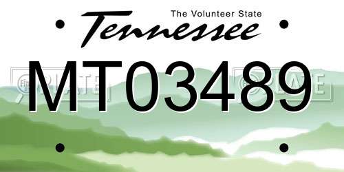 MT03489 Tennessee License Plate