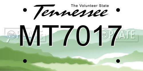 MT7017 Tennessee License Plate