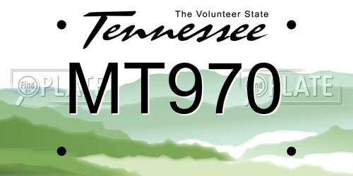MT970 Tennessee License Plate