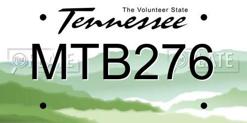 MTB276 Tennessee License Plate