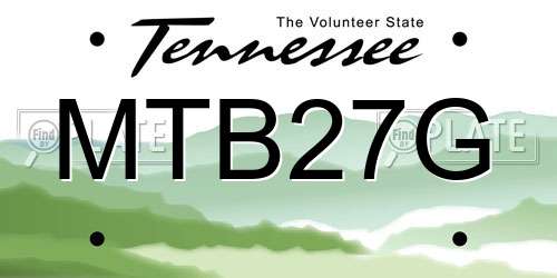 MTB27G Tennessee License Plate