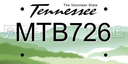 MTB726 Tennessee License Plate