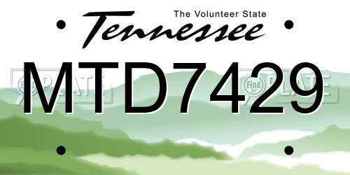MTD7429 Tennessee License Plate