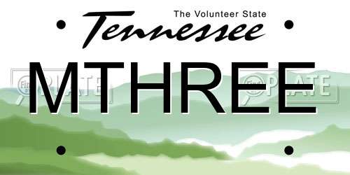 MTHREE Tennessee License Plate