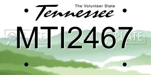 MTI2467 Tennessee License Plate