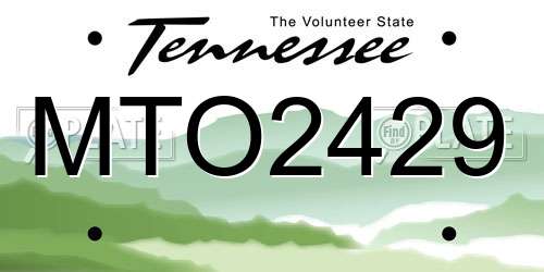 MTO2429 Tennessee License Plate