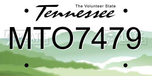 MTO7479 Tennessee License Plate