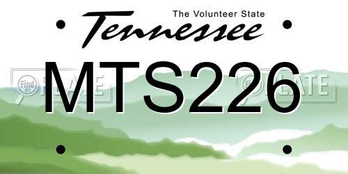 MTS226 Tennessee License Plate