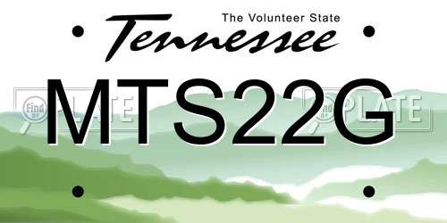 MTS22G Tennessee License Plate