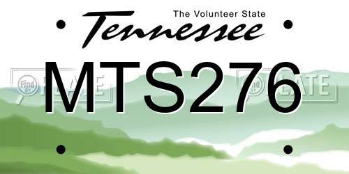MTS276 Tennessee License Plate