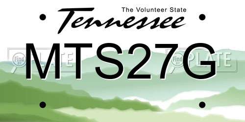 MTS27G Tennessee License Plate