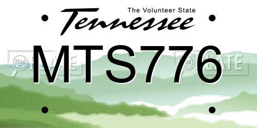 MTS776 Tennessee License Plate