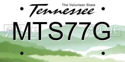 MTS77G Tennessee License Plate