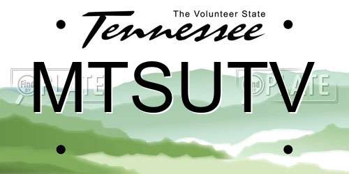 MTSUTV Tennessee License Plate