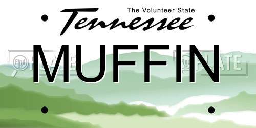 MUFFIN Tennessee License Plate