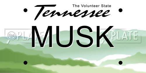 MUSK Tennessee License Plate